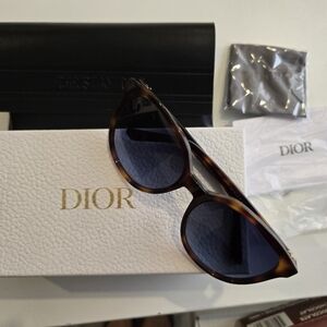 New Authentic Dior Womens Sunglasses 30Montaigne with Tortoise Frame&Blue Lenses